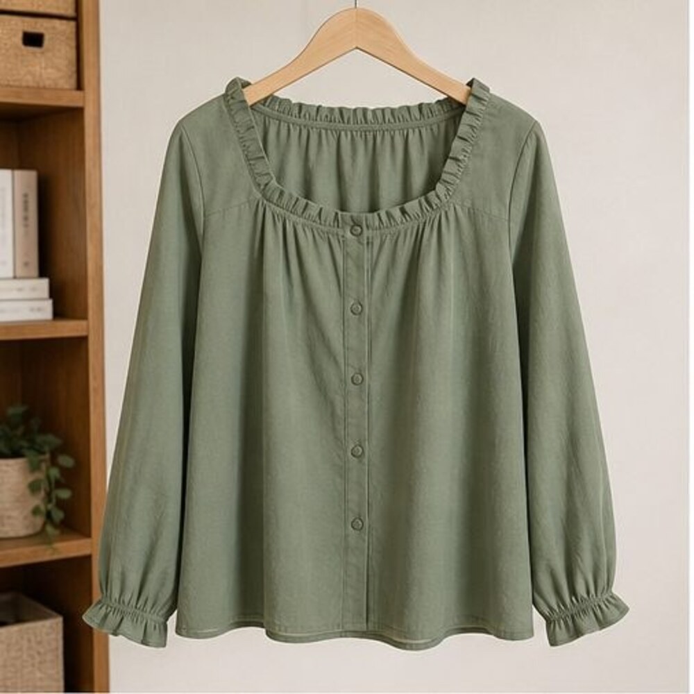 Sage Smocked Top
